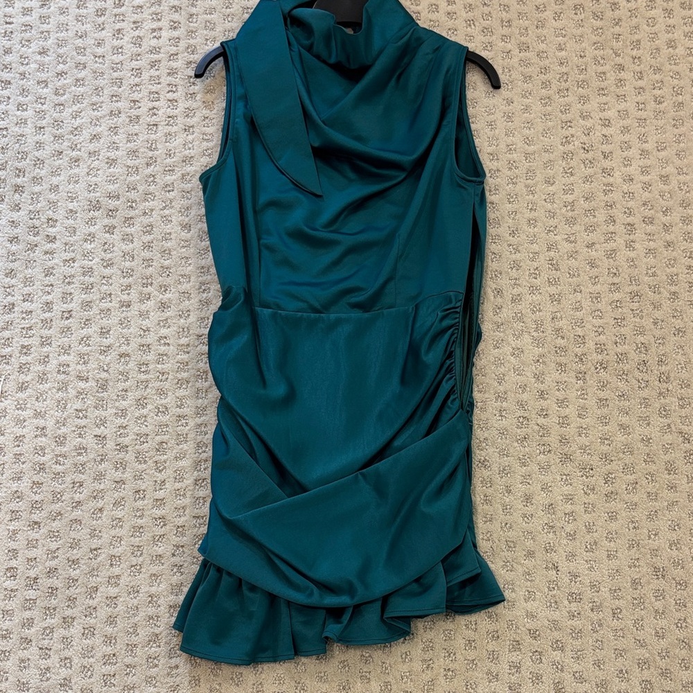 TCEC Asymmetrical Teal Dress